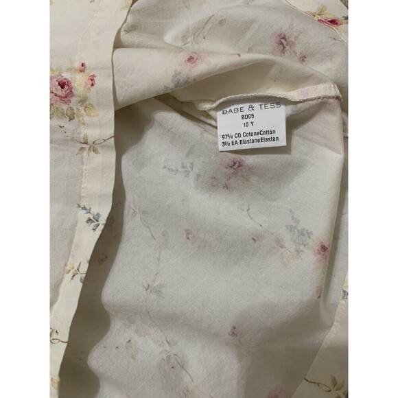 Babe And Tess Girl’s White Floral Top Size 10 Made In Italy Shabby Chic - Picture 5 of 5